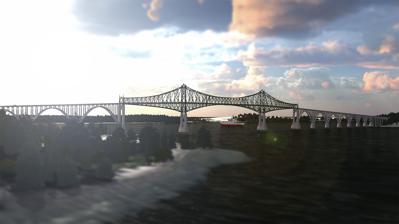McCullough Memorial Bridge 3D render